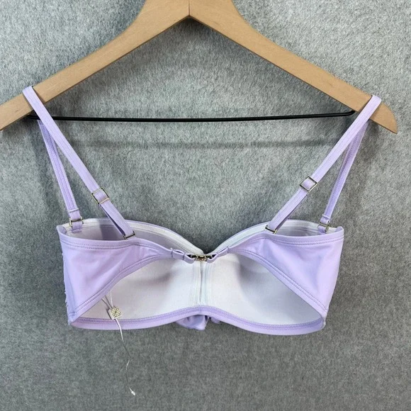 Lilly Pulitzer Lavender Rosette Bandeau Bikini Top Purple Floral Size 6 - Picture 2 of 7